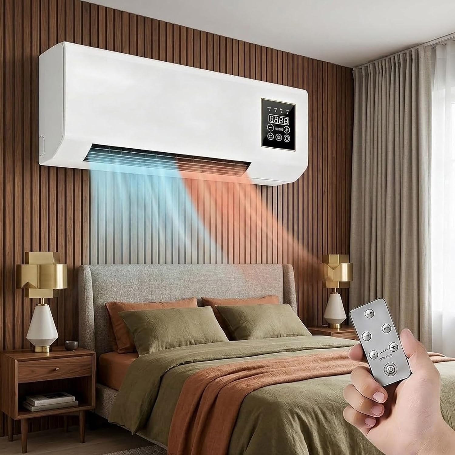 Smart Bathroom Fan - مروحة تكييف هواء مثبتة على الحائط،