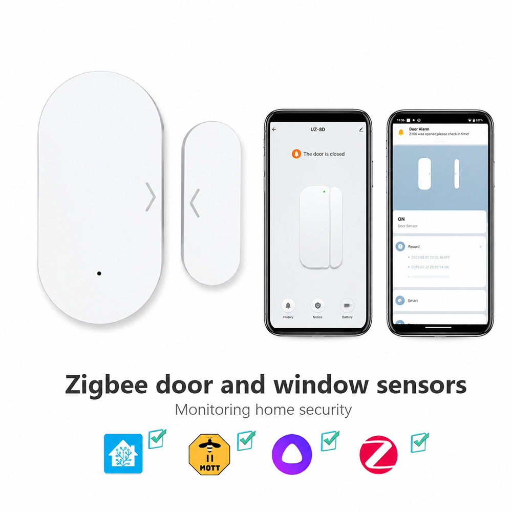 Smart Home Tablet - مستشعر الأبواب والنوافذ بتقنية Zigbee 3.0،