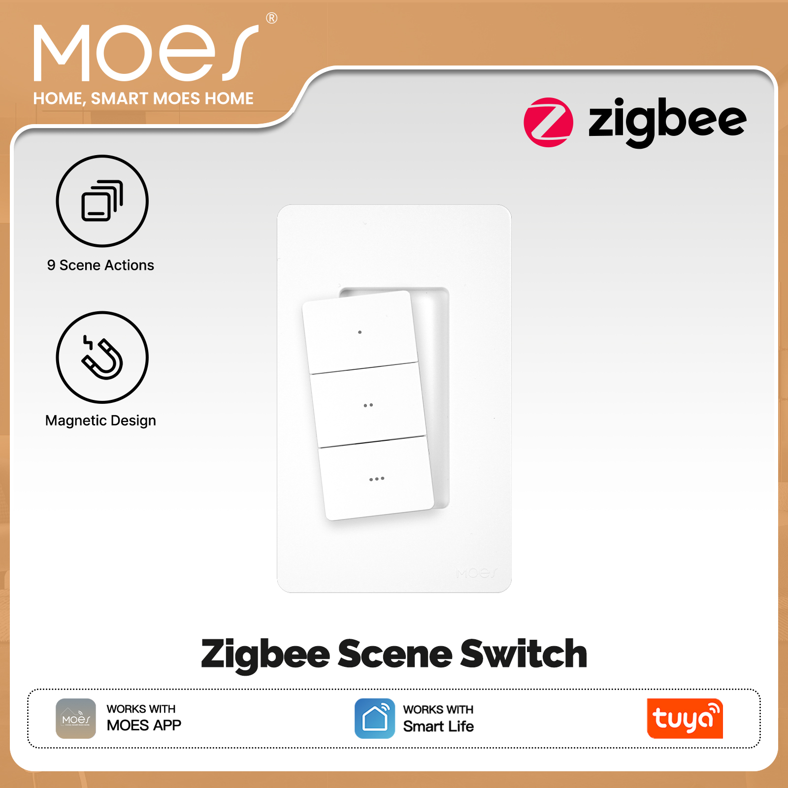 Tuya Smart Switch - مفتاح مشهد لاسلكي ذكي MOES Tuya
