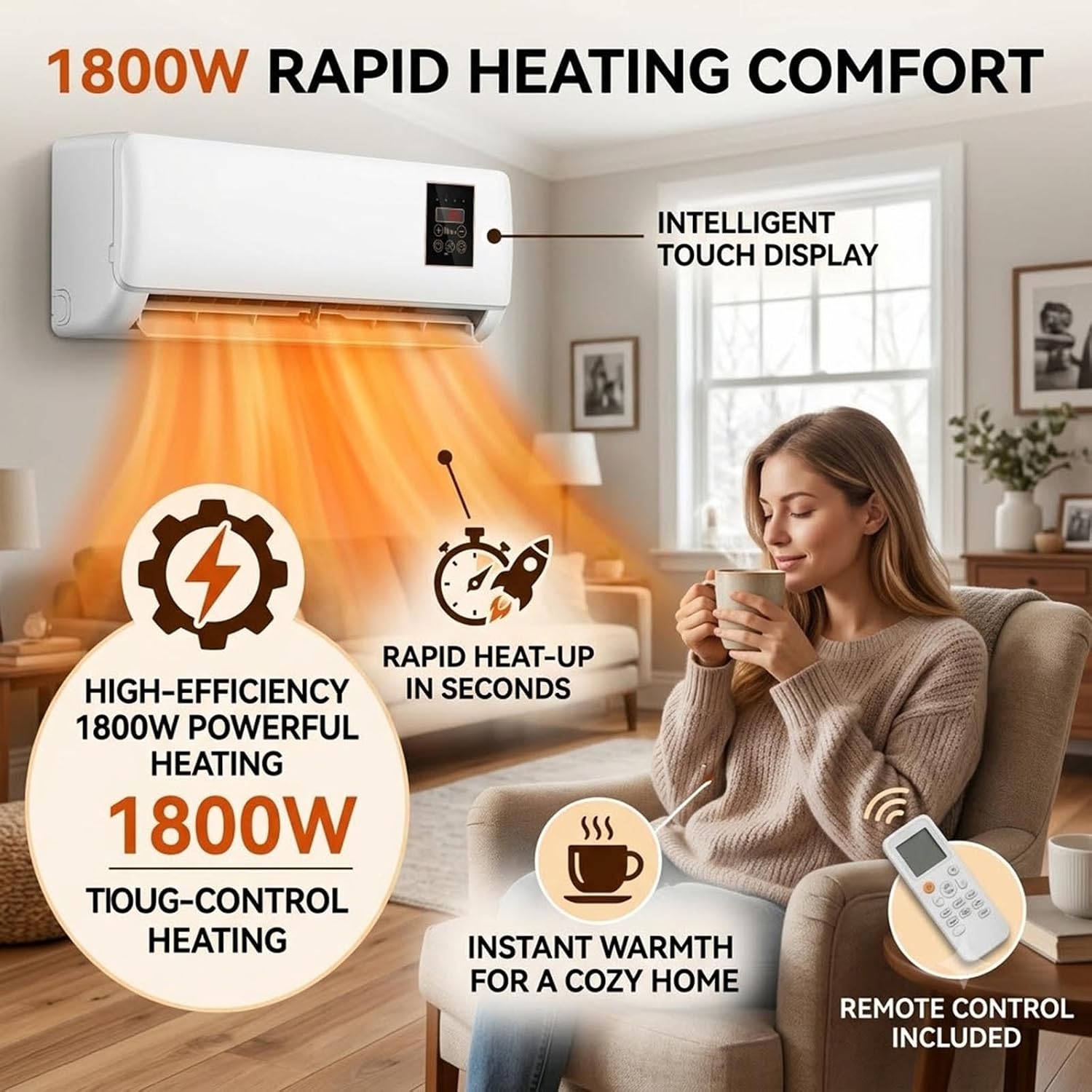 Smart Bathroom Fan - مكيف هواء مثبت على الحائط 2
