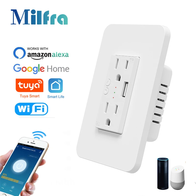 Smart Home Living Room - مقبس ذكي بجدار مزدوج واي فاي