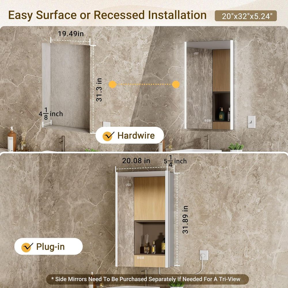 مرآة خزانة أدوية مضاءة 20x32 م - مراجعة Smart Home Living Room وسعره