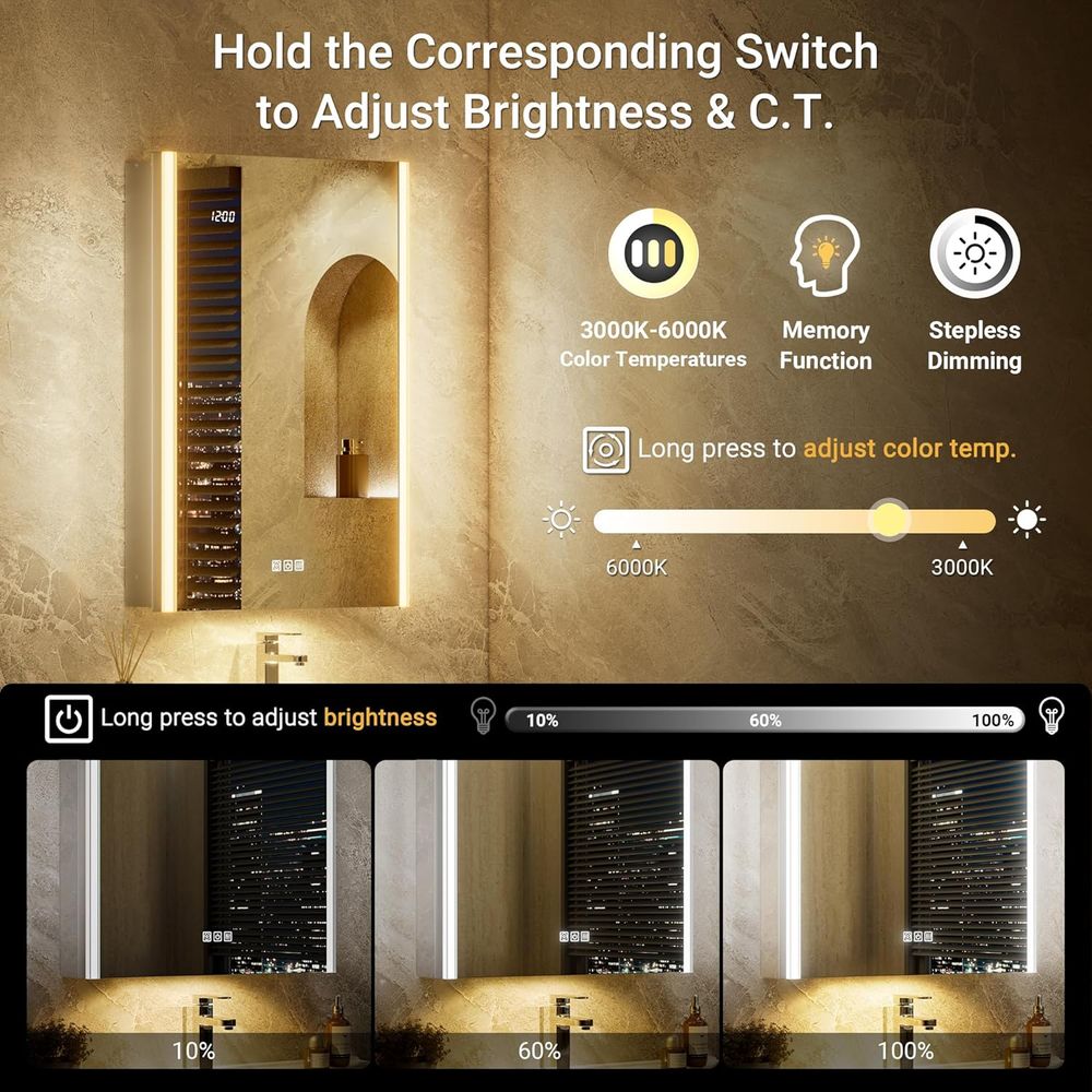 مرآة خزانة أدوية مضاءة 20x32 م - مراجعة Smart Home Living Room وسعره