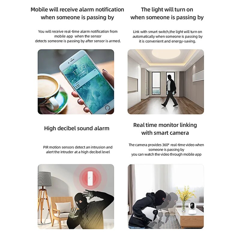 Tuya WiFi Zigbee PIR محس حركة  - مراجعة Smart Home Living Room وسعره