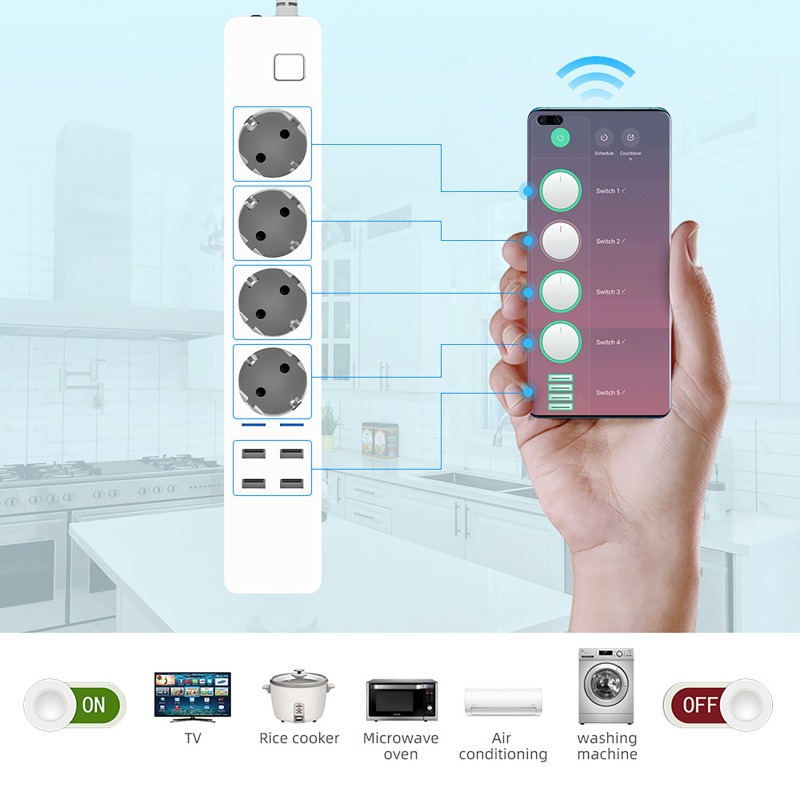 شريط طاقة ذكي واي فاي مع 4 منا - مراجعة Smart Power Strip وسعره