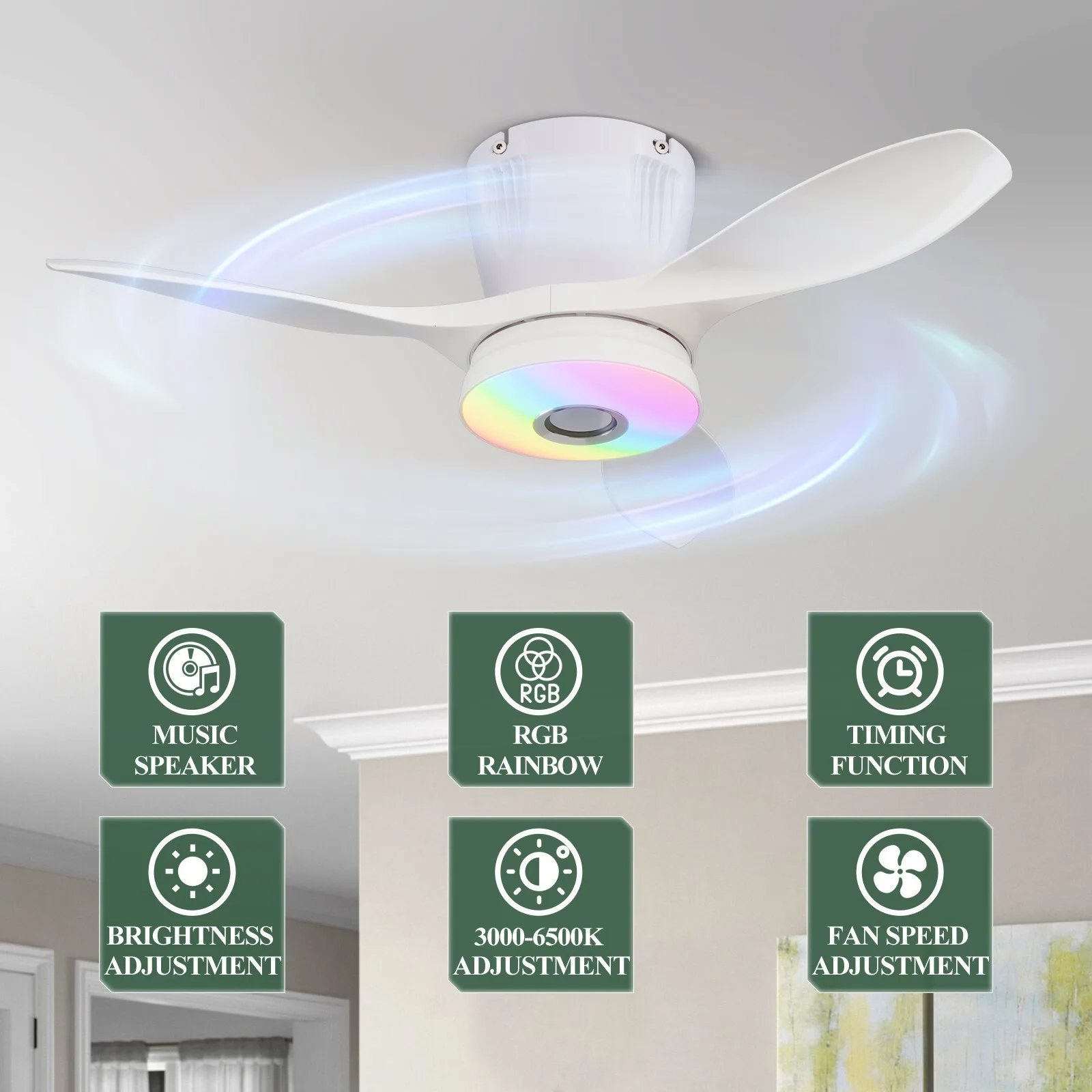 مروحة سقف ذكية حديثة بإضاءة RG - مراجعة Smart Ceiling Fan وسعره