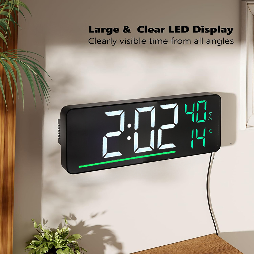 ساعة حائط رقمية LED مع مؤشر در - مراجعة Smart Home Living Room وسعره