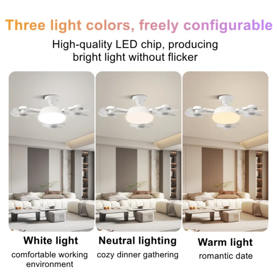 مروحة سقف مع إضاءة E27 بتصميم  - مراجعة Smart Ceiling Fan وسعره