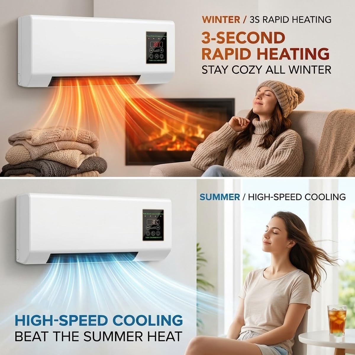 مكيف هواء جداري بقوة 1800 واط، - مراجعة Smart Bathroom Fan وسعره