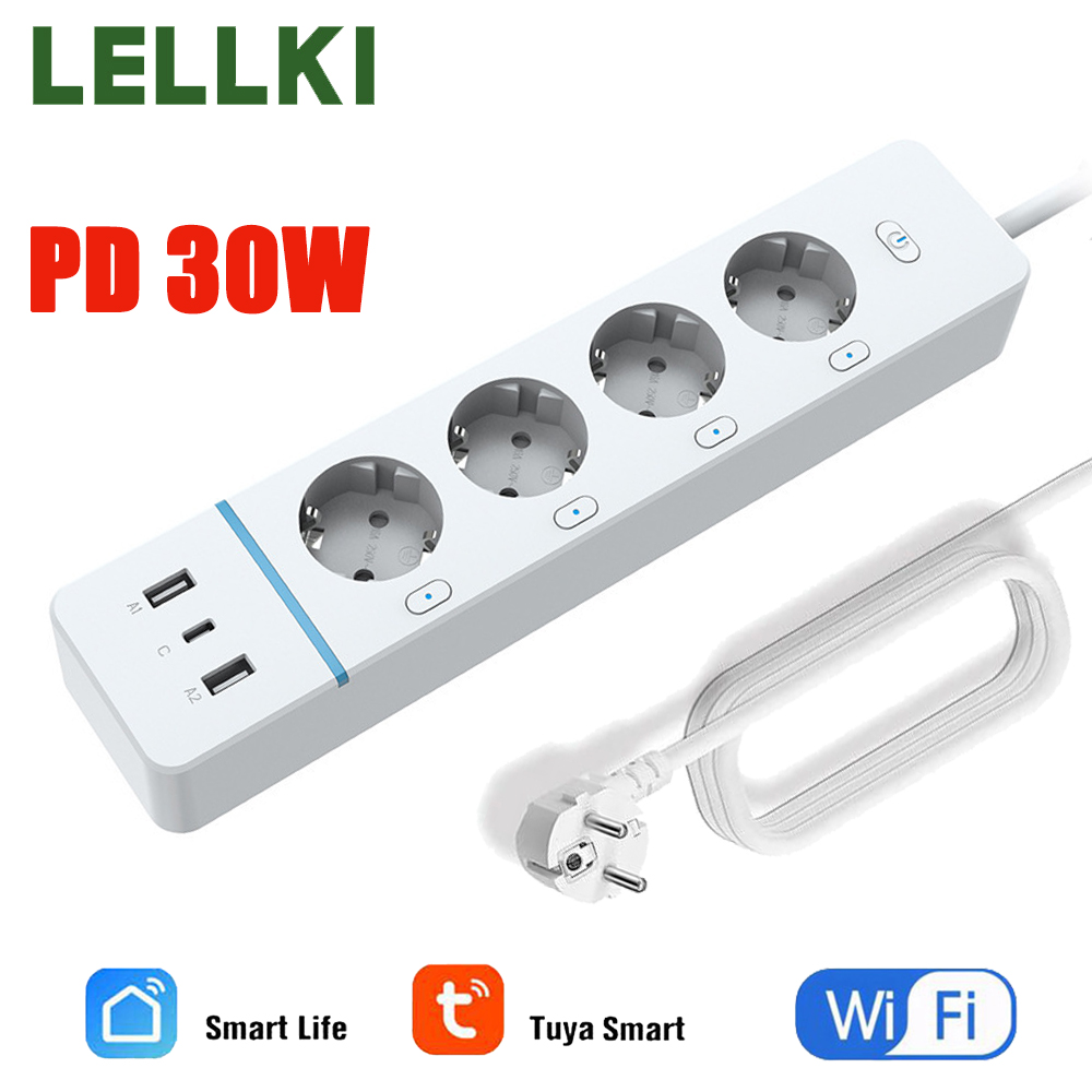 مقبس واي فاي LELLKI 2A1C PD30W - مراجعة Smart Power Strip وسعره