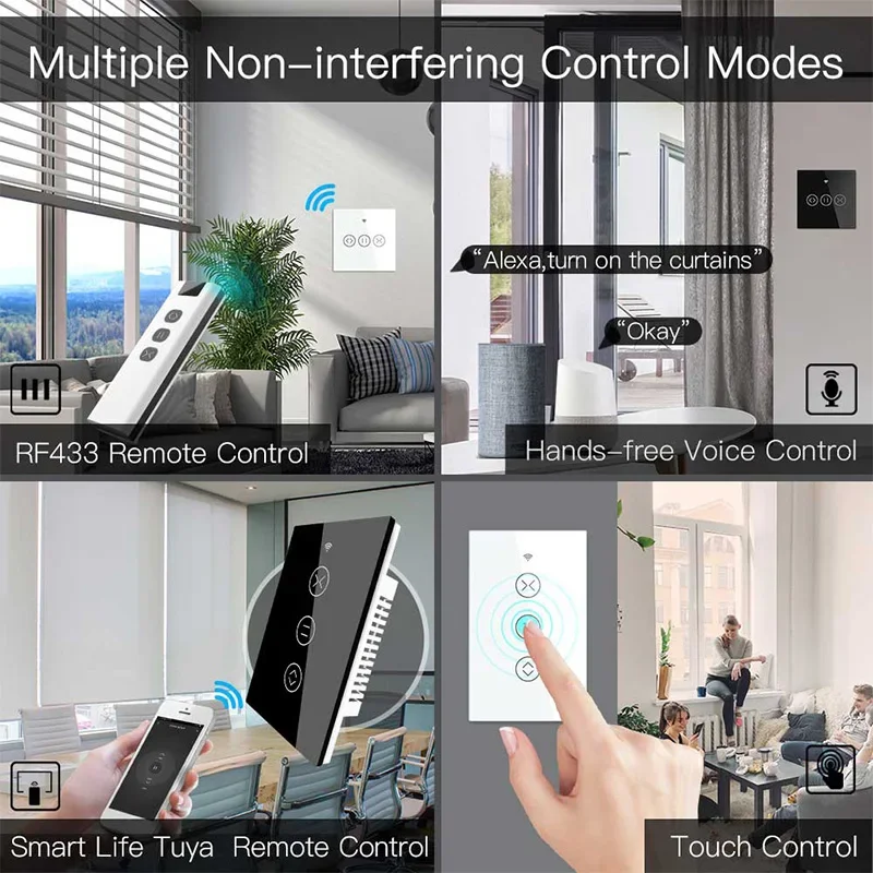 ستارة ذكية RF433 تعمل باللمس,  - مراجعة Smart Home Living Room وسعره